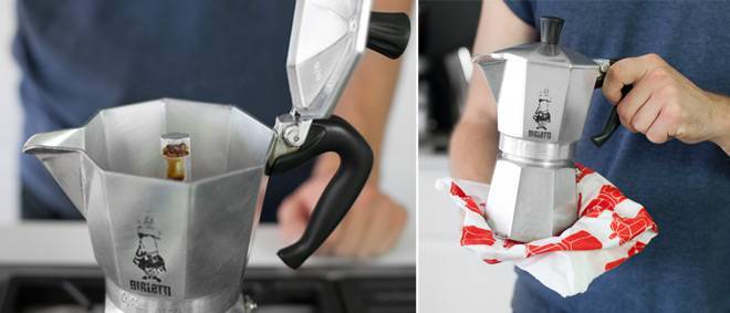 Как варить кофе в гейзерной кофеварке на газовой и индукционной плите: пошаговая инструкция