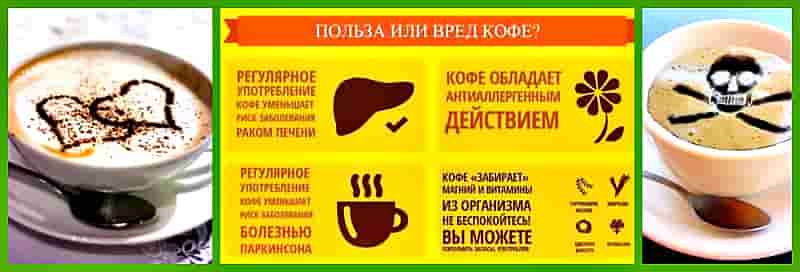 Польза и вред кофе для здоровья
