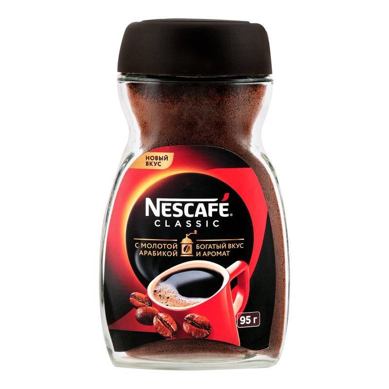 Кофе нескафе голд (nescafe gold) растворимый с добавлением молотого 95 г