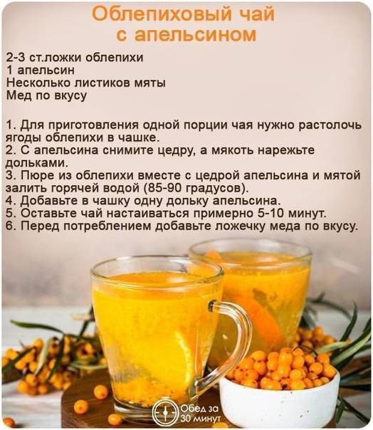 Облепиховый чай: лучшие рецепты, польза и вред, секреты приготовления