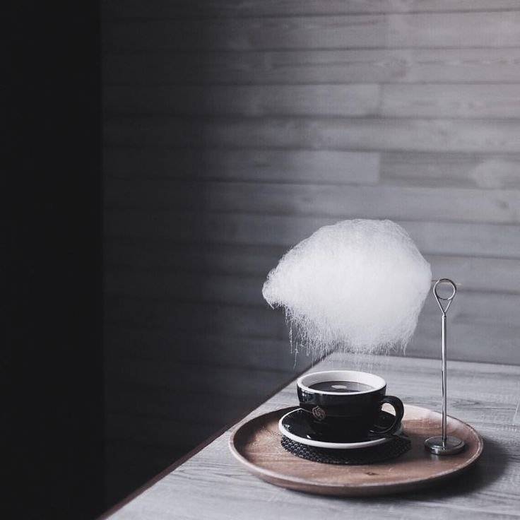 Кофе с облаком сахарной ваты