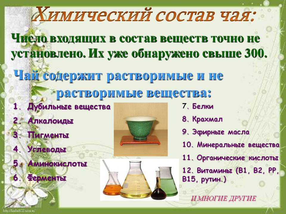 Химический состав чая | обучонок