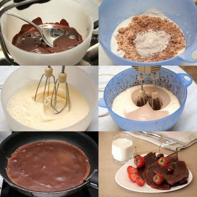 Блины с какао-порошком - на молоке: подробный пошаговый рецепт с фото